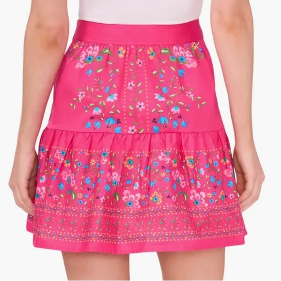 CeCe Floral Tiered Miniskirt - Picture 2 of 10
